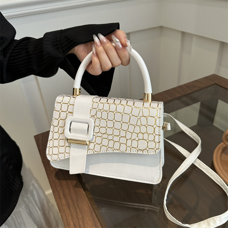 Női PU válltáska, utcai stílus, kis négyzet alakú táska, függőleges négyszögletes forma, fedél típusú nyitás