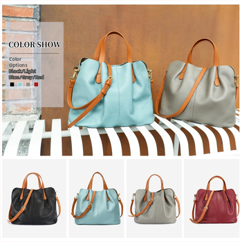 WESTAL чанта през рамо от първи слой телешка кожа, хоризонтална квадратна форма, открито горно