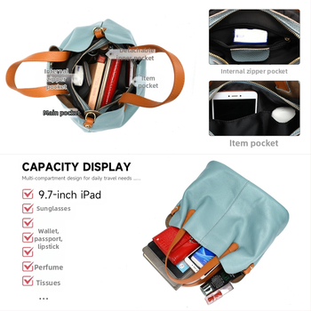 WESTAL чанта през рамо от първи слой телешка кожа, хоризонтална квадратна форма, открито горно