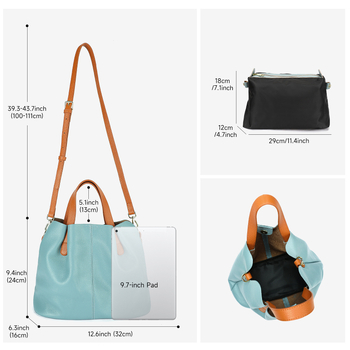 WESTAL чанта през рамо от първи слой телешка кожа, хоризонтална квадратна форма, открито горно