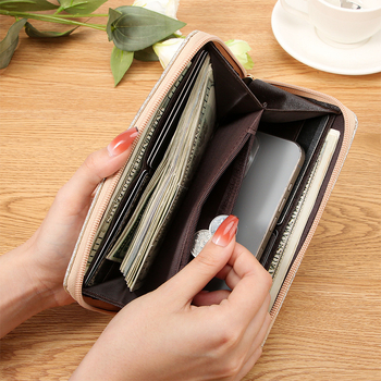 JIANGBAO Dugi ženski novčanik na zip od PU, s pretincima za kartice, clutch torba, novčanik velike kapacitete za kovanice, može stati mobitel (Geometrijski uzorak · PU materijal · Podstava od poliestera · Značka: JIANGBAO)