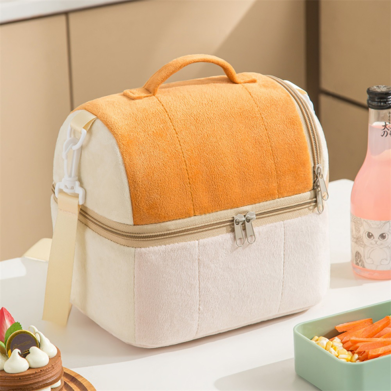 Dvostruko plišana termo torba za ručak, prenosna torba za obrok, debeli dizajn, zadržava toplinu i hladnoću, za putovanja
