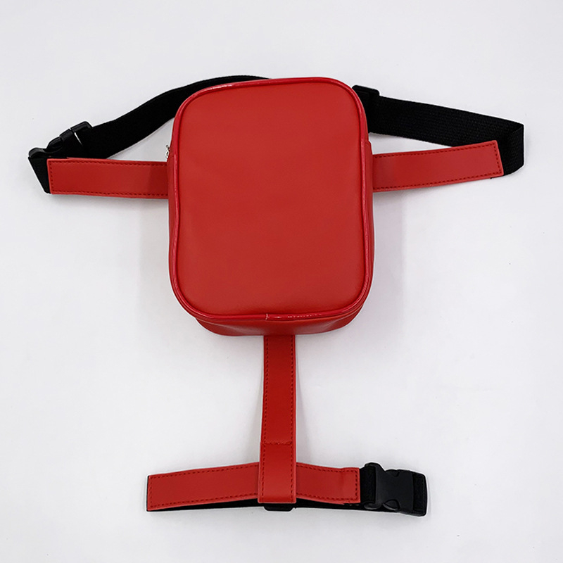 PU torba za nogu za motociklizam – ulični stil, džep za telefon, zatvaranje na zip, 3D vanjski dizajn