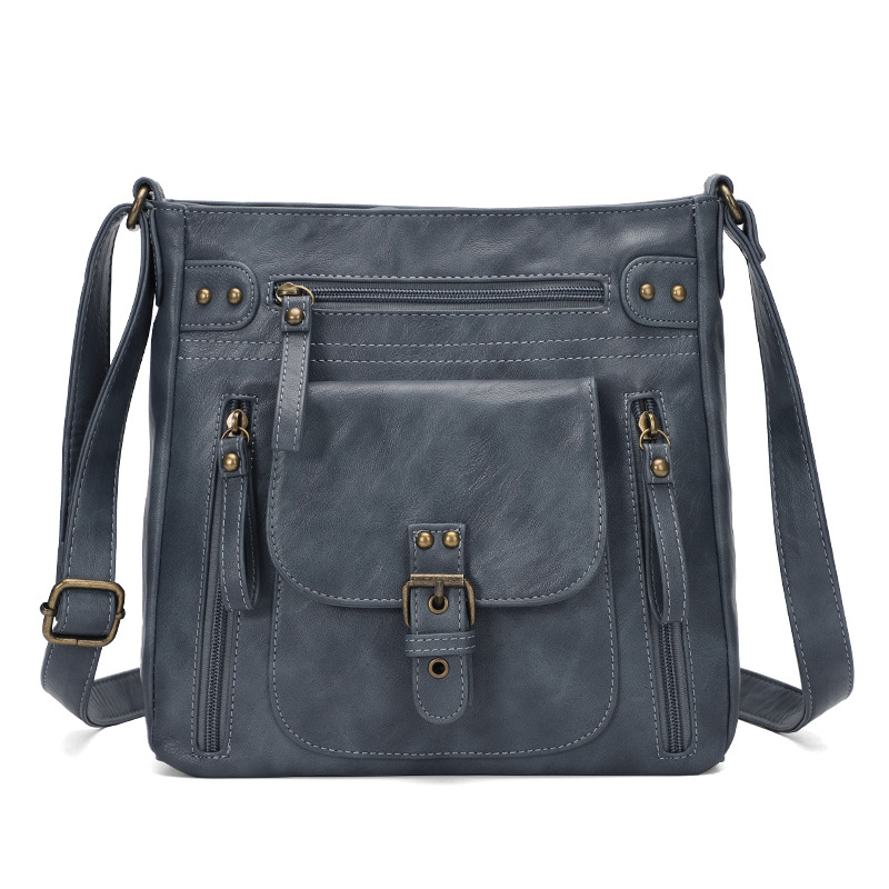 Válltáska - PU anyag, függőleges négyszögletes forma, cipzáras zárás, belső zsebek a telefonhoz és személyi igazolványhoz, KL928