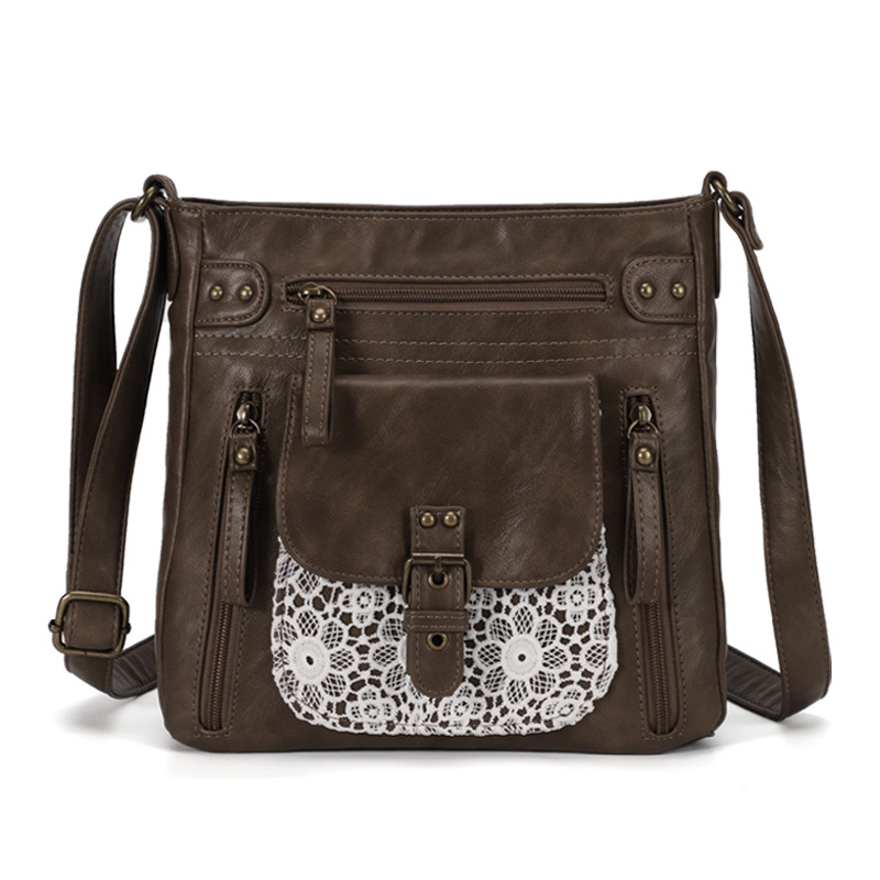 Válltáska - PU anyag, függőleges négyszögletes forma, cipzáras zárás, belső zsebek a telefonhoz és személyi igazolványhoz, KL928