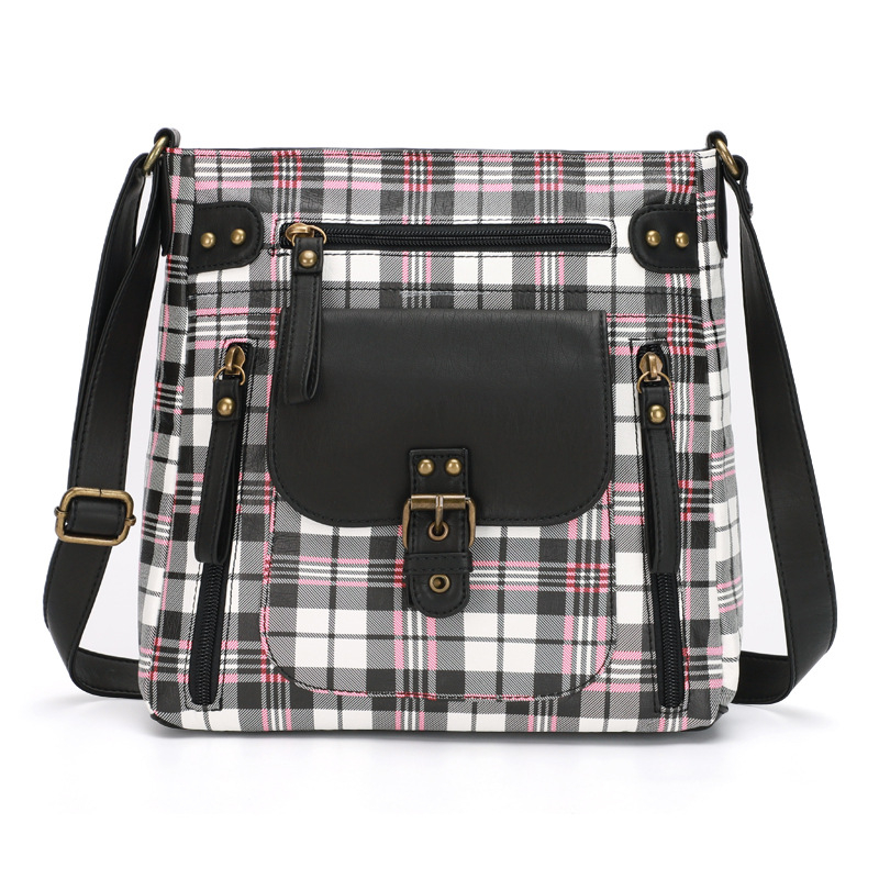 Válltáska - PU anyag, függőleges négyszögletes forma, cipzáras zárás, belső zsebek a telefonhoz és személyi igazolványhoz, KL928