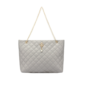 Чанта през рамо с ромбов бродерия и корона верижка (PU; подплата: полиестер; марка Butterfly Dance; стил: Fresh and Sweet; ежедневна употреба)