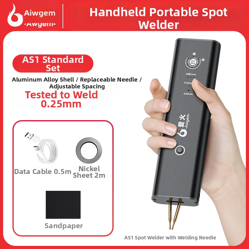 Aweizi Mașină de sudură cu puncte – portabilă, kit DIY pentru baterie Li-ion 18650, bandă de nichel