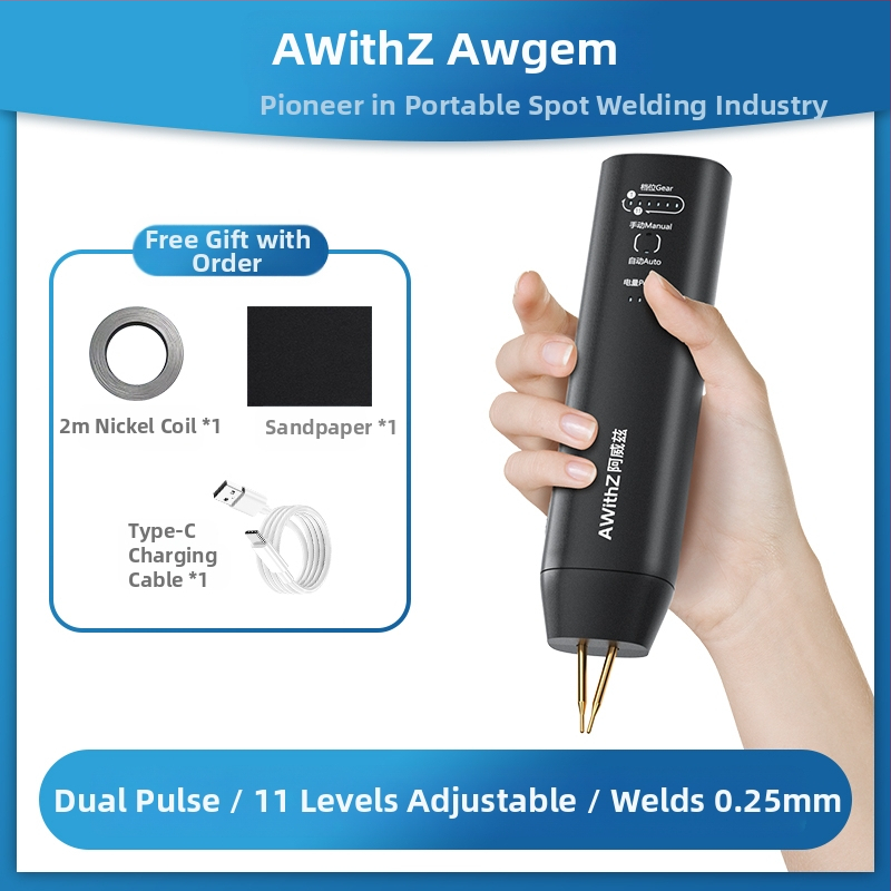 Aweizi Mașină de sudură cu puncte – portabilă, kit DIY pentru baterie Li-ion 18650, bandă de nichel