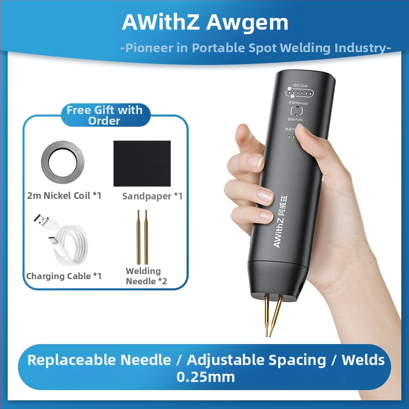 Aweizi Mașină de sudură cu puncte – portabilă, kit DIY pentru baterie Li-ion 18650, bandă de nichel