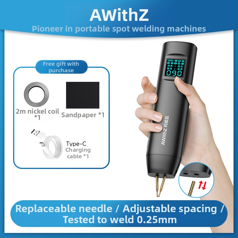 Aweizi Mașină de sudură cu puncte – portabilă, kit DIY pentru baterie Li-ion 18650, bandă de nichel