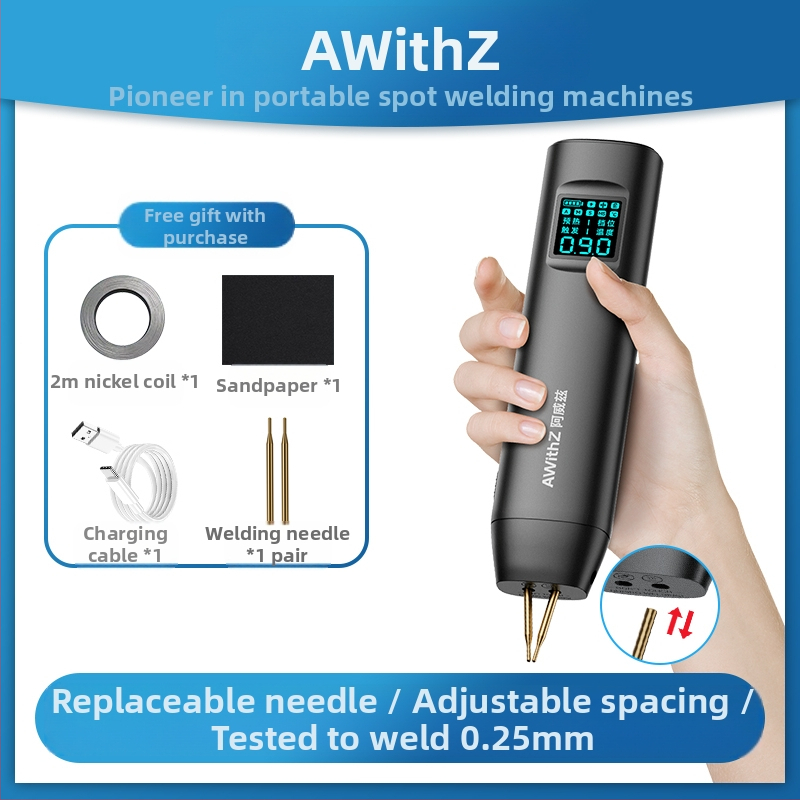 Aweizi Mașină de sudură cu puncte – portabilă, kit DIY pentru baterie Li-ion 18650, bandă de nichel
