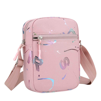 Juanjuan Дамска найлонова кръстосана през рамо чанта, вертикално квадратна форма, с цип и полиестерна подплата