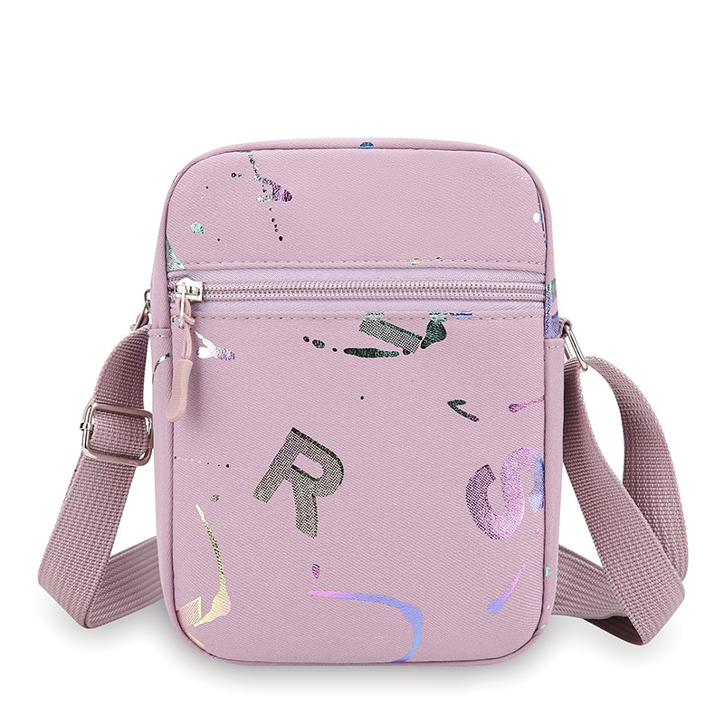 Juanjuan Дамска найлонова кръстосана през рамо чанта, вертикално квадратна форма, с цип и полиестерна подплата