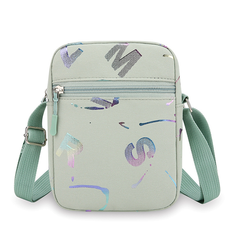 Juanjuan Дамска найлонова кръстосана през рамо чанта, вертикално квадратна форма, с цип и полиестерна подплата