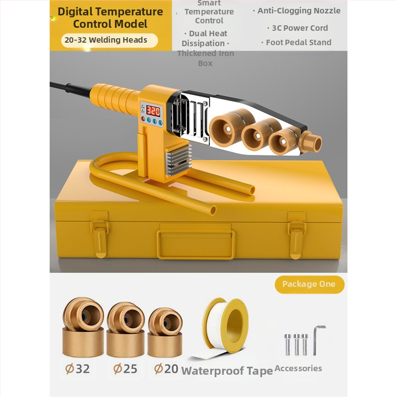 Mașină de sudură cu topire la cald pentru țevi PPR, afișaj digital, 110V DC, acționare electrică, funcționare cu invertor, control manual