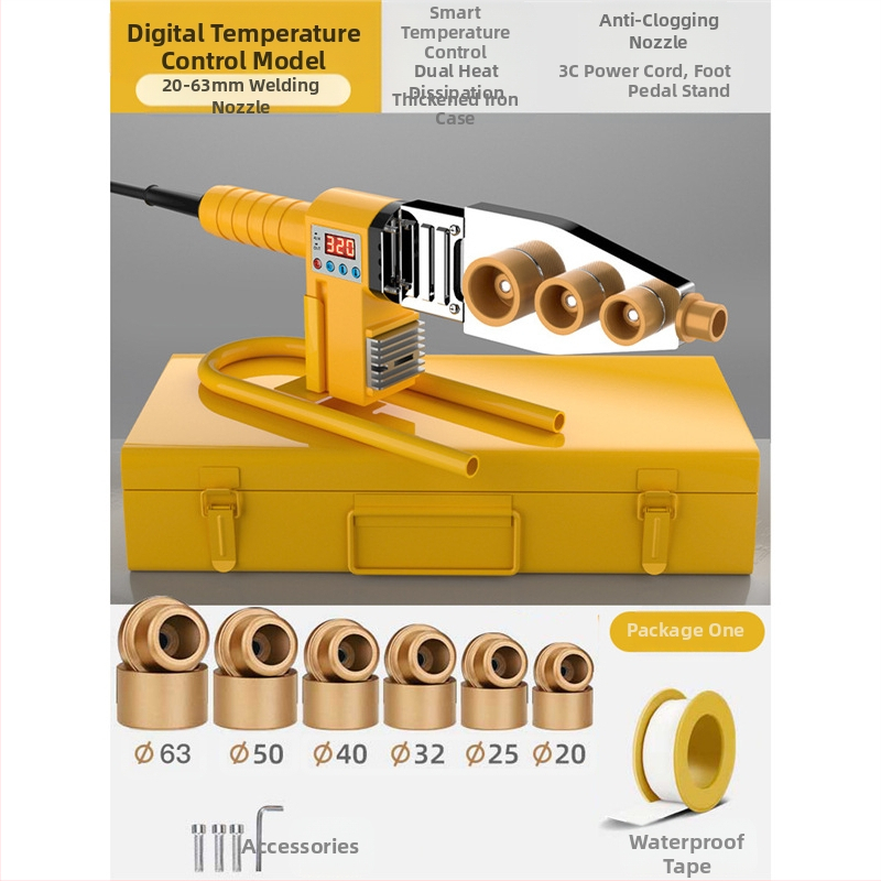 Mașină de sudură cu topire la cald pentru țevi PPR, afișaj digital, 110V DC, acționare electrică, funcționare cu invertor, control manual