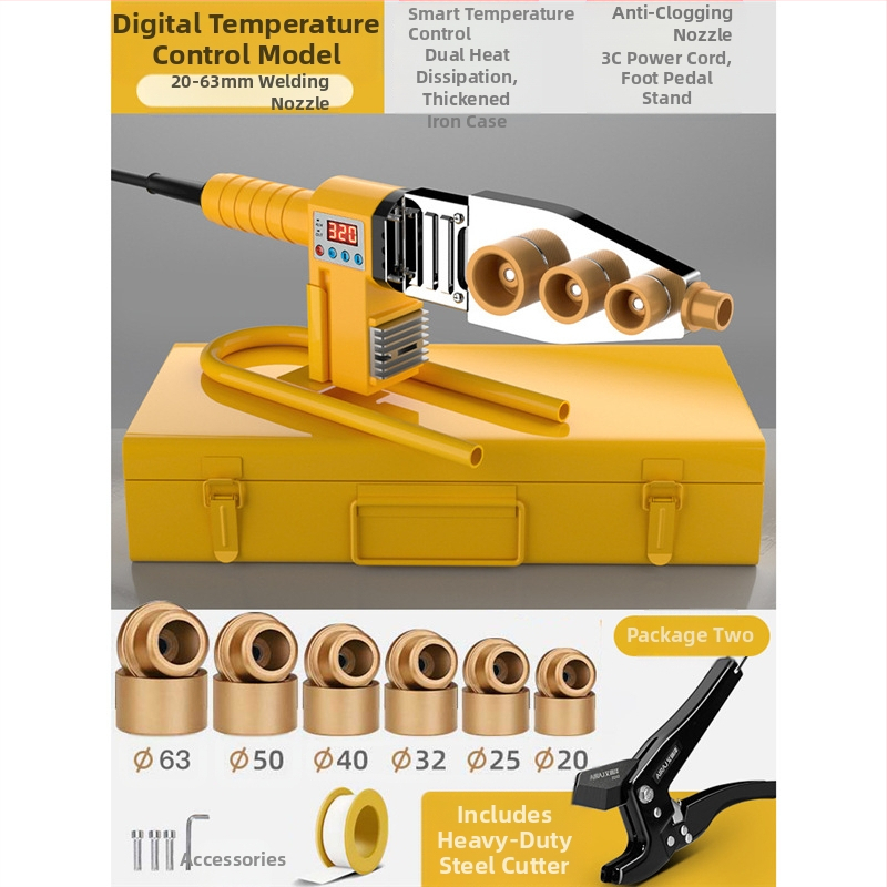 Mașină de sudură cu topire la cald pentru țevi PPR, afișaj digital, 110V DC, acționare electrică, funcționare cu invertor, control manual