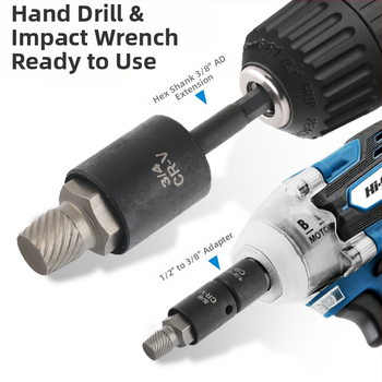 Hi-Spec комплект за извличане на счупени винтове – хром-молибденова стомана, инструмент за извличане на винтове