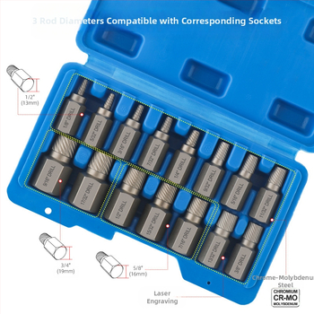 Hi-Spec комплект за извличане на счупени винтове – хром-молибденова стомана, инструмент за извличане на винтове