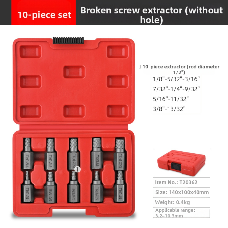 Hi-Spec комплект за извличане на счупени винтове – хром-молибденова стомана, инструмент за извличане на винтове