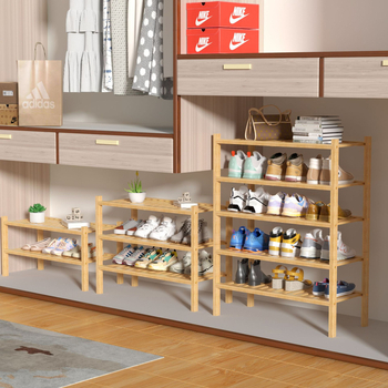 Πτυσσόμενο ράφι παπουτσιών από μπαμπού, 2–5 επιπέδων, στοιβαζόμενος αποθηκευτικός, εξοικονόμηση χώρου, μοντέρνος σχεδιασμός