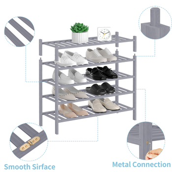Πτυσσόμενο ράφι παπουτσιών από μπαμπού, 2–5 επιπέδων, στοιβαζόμενος αποθηκευτικός, εξοικονόμηση χώρου, μοντέρνος σχεδιασμός