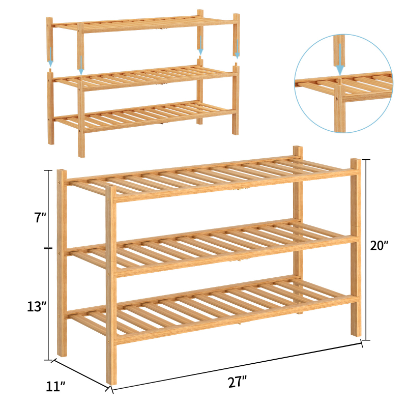 Πτυσσόμενο ράφι παπουτσιών από μπαμπού, 2–5 επιπέδων, στοιβαζόμενος αποθηκευτικός, εξοικονόμηση χώρου, μοντέρνος σχεδιασμός
