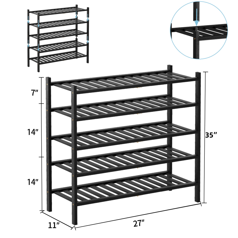 Πτυσσόμενο ράφι παπουτσιών από μπαμπού, 2–5 επιπέδων, στοιβαζόμενος αποθηκευτικός, εξοικονόμηση χώρου, μοντέρνος σχεδιασμός