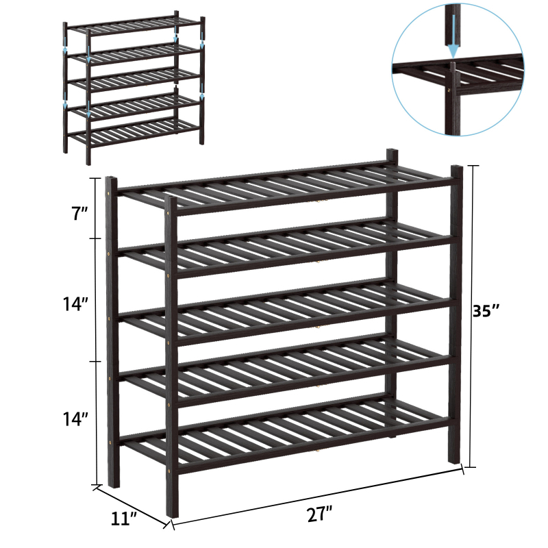 Πτυσσόμενο ράφι παπουτσιών από μπαμπού, 2–5 επιπέδων, στοιβαζόμενος αποθηκευτικός, εξοικονόμηση χώρου, μοντέρνος σχεδιασμός