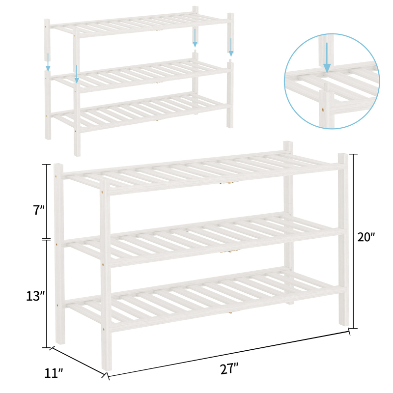 Πτυσσόμενο ράφι παπουτσιών από μπαμπού, 2–5 επιπέδων, στοιβαζόμενος αποθηκευτικός, εξοικονόμηση χώρου, μοντέρνος σχεδιασμός