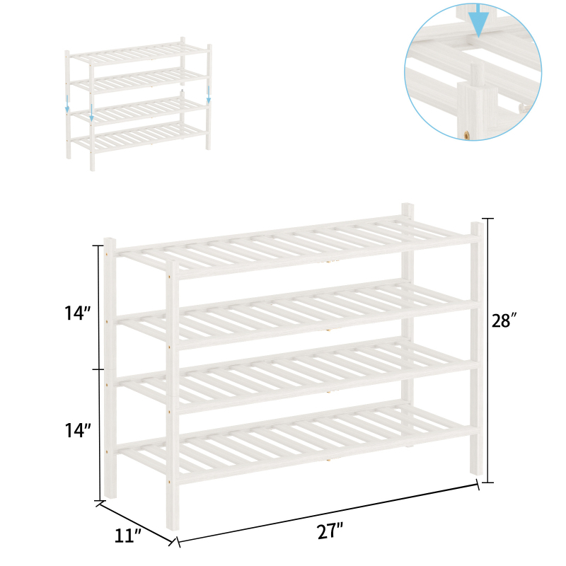 Πτυσσόμενο ράφι παπουτσιών από μπαμπού, 2–5 επιπέδων, στοιβαζόμενος αποθηκευτικός, εξοικονόμηση χώρου, μοντέρνος σχεδιασμός