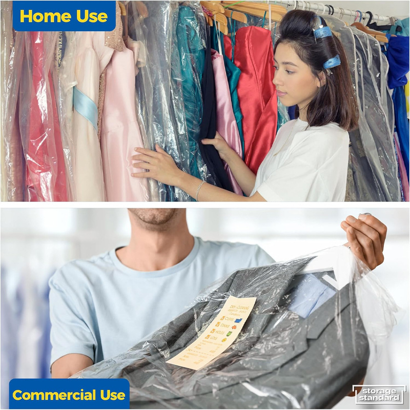 Drabužių dulkių uždanga - šiuolaikiškas paprastas stilius, PP/PE medžiaga, dulkių ir drėgmės atsparus, drabužiams saugoti miegamajame