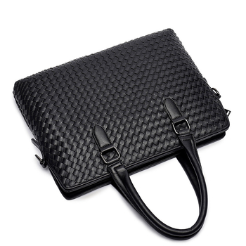 Ръчно тъкана мъжка чанта за бизнес с каре модел, подплата от полиестер, марка ETONWEAG