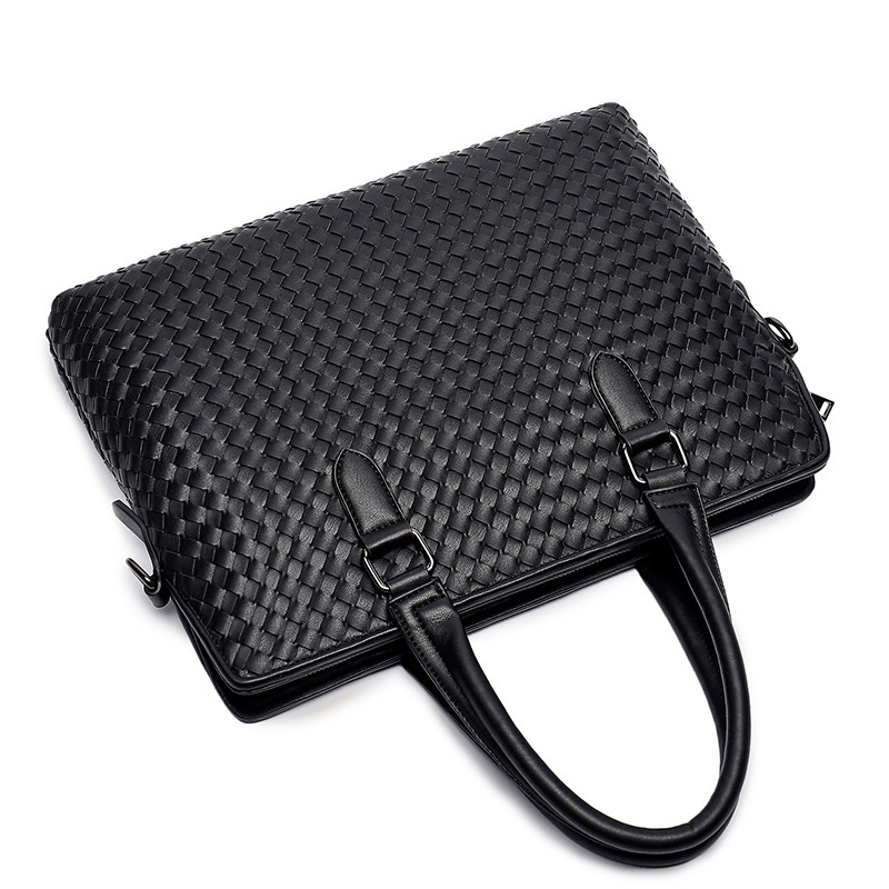 Kézzel készített, szövött férfi üzleti táska kockás mintával, poliészter béléssel, ETONWEAG