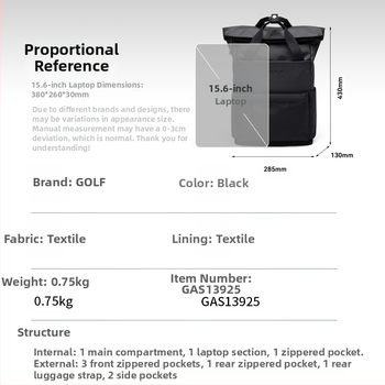 Férfi hátizsák – textilből készült, utcai stílus, mindennapi használatra