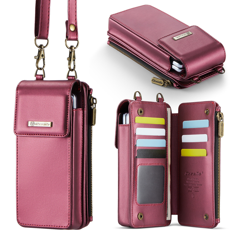 CaseMe Divfunkcionāla plecu soma Samsung Z Fold7, PU+TPU, roku darbs, kartes nodalījums, magnētiska aizvēršana