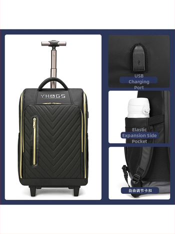 Rucsac de călătorie cu roți universale, din poliester, închidere cu fermoar, greutate 2,5 kg