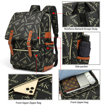 Rucsac pentru laptop, capacitate 36–55L, material Oxford, impermeabil și rezistent la uzură, bretele curbate pentru umeri, stil stradal cu imprimeu litere