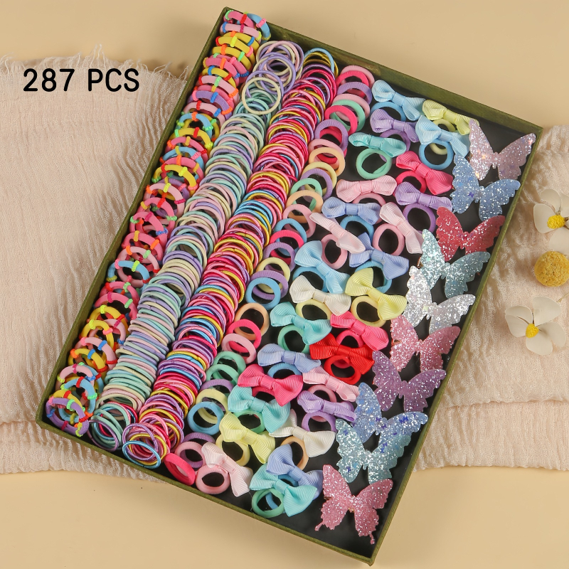 Vaikų plaukų aksesuarų rinkinys — Princesės serija, rankų darbo, plastiko/dervos medžiagos, 875 vienetai