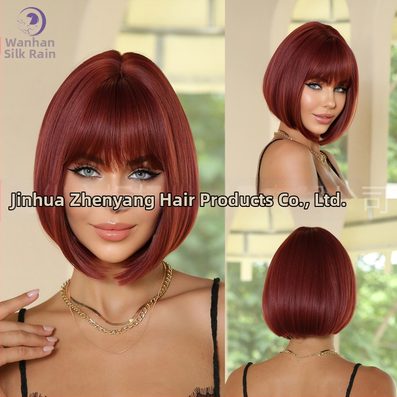 Перука с боб, ресни, високотемпературна нишка, без горещо боядисване, екзотичен стил