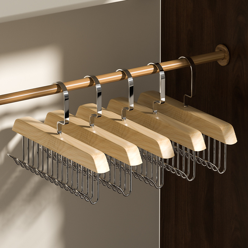 8 kapcsos fa akasztó fehérneműk és felsőruhához – Többfunkciós tömörfa szervező