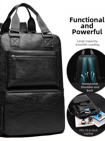 Férfi PU hátizsák üzleti utazásokhoz, 36–55L kapacitás, terheléscsökkentés, görbült vállpántok