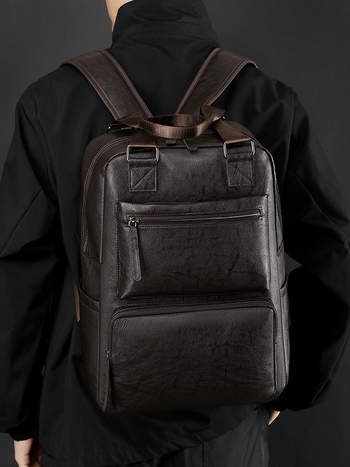 Férfi PU hátizsák üzleti utazásokhoz, 36–55L kapacitás, terheléscsökkentés, görbült vállpántok