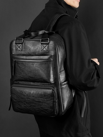 Férfi PU hátizsák üzleti utazásokhoz, 36–55L kapacitás, terheléscsökkentés, görbült vállpántok