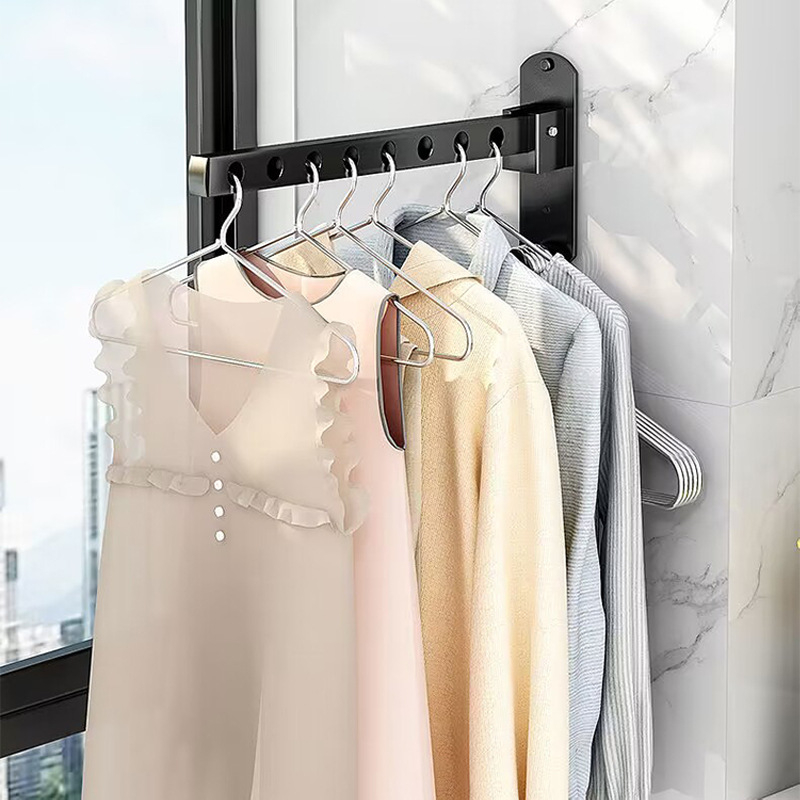 Nerūdijančio plieno drabužių pakabiklis – sulankstomas, fiksuotos džiovinimo stovas, vieno strypo tipo