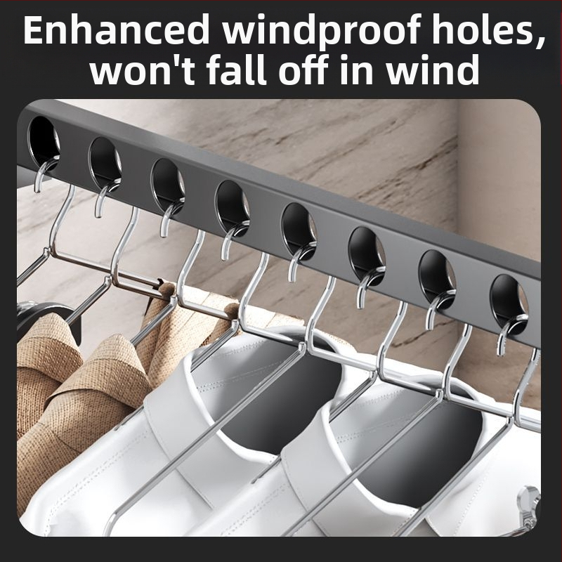 Vešiak na oblečenie z nehrdzavejúcej ocele – skladací, pevný štýl sušenia, jednorúrová tyč