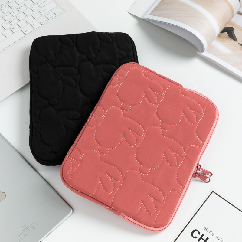 iPad planšetės dėklas – atsparus vandeniui poliesteris, triušio siuvinėjimas, gyvūnų raštas, vaikams skirtas animacinis stilius