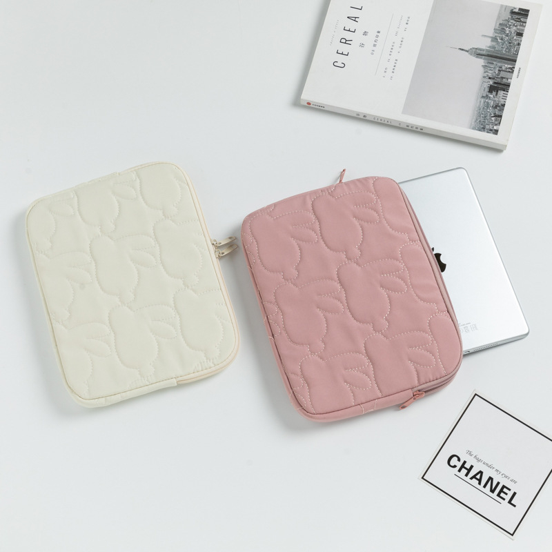 iPad planšetės dėklas – atsparus vandeniui poliesteris, triušio siuvinėjimas, gyvūnų raštas, vaikams skirtas animacinis stilius