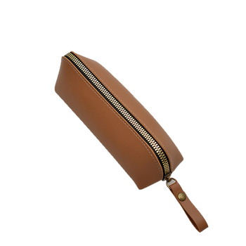 Θήκη μολυβιών από PU δέρμα, κυλινδρικού σχήματος, με φερμουάρ, αστικός μινιμαλισμός, εσωτερική θήκη για κινητό